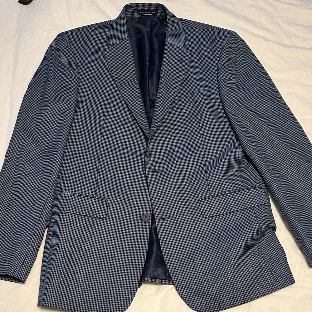 Tommy Hilfiger Navy Checkered Blazer